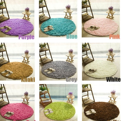 Fluffy Round Rug - Faux Fur Carpet for Living Room & Bedroom